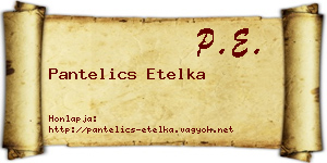 Pantelics Etelka névjegykártya